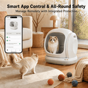 Osoeri Self-Cleaning Cat Litter Box 75L Extra Large, Smart Automatic APP Control with Safety Sensors for Multi-Cat Households, Gray