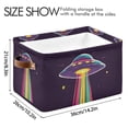 thumbnail image 2 of Yayeee Canvas Storage Basket with Handles for Shelves Fabric Bins Closet Organizer, Colorful UFO, 2 of 8