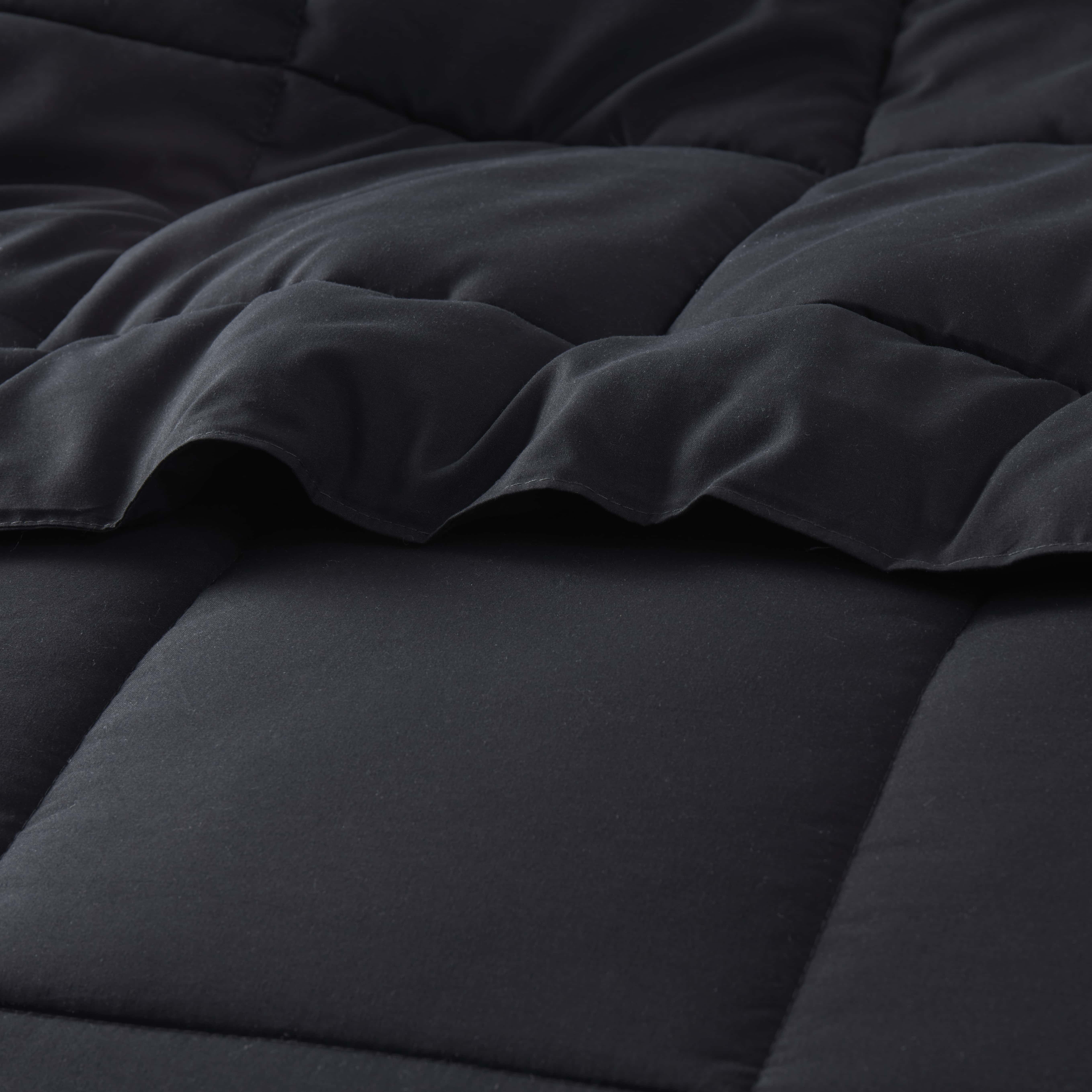 Nestl Comforter, Full Size Comforter Sets Quilted Down Alternative Duvet Insert, All-Season Bedding Full Comforter, Black
