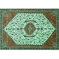 thumbnail image 1 of Ahgly Company Indoor Rectangle Persian Turquoise Blue Traditional Area Rugs, 5' x 7', 1 of 4