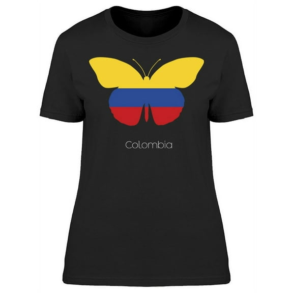Butterfly Flag Of Colombia T-Shirt Women -Image by Shutterstock, Female Small