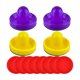 thumbnail image 1 of 4 Uds. de Empujadores de Hockey de Aire Y 8 Uds. de Discos de Hockey de Aire, Accesorios de Repuesto, Paletas de Hockey de Aire para Juegos de Mesa, H Amarillo y violeta, 1 of 8