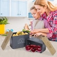 thumbnail image 5 of Pethiy Potato and Onion Storage Canisters - 2-Pack Kitchen Storage Bin Set, Durable Potato Storage Box with Aerating Holes for Freshness and Long Shelf Life,Gray, 5 of 6