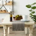 thumbnail image 3 of Variegated Gray Fringe Table Runner, 3 of 3