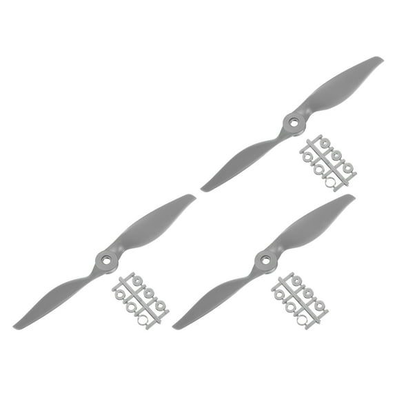 Uxcell 12x6 Inch RC Propellers 2-Vane Blades Props Gray with Adapter Rings RC Airplane Aircraft Prop Replacement 3Pcs