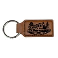thumbnail image 2 of Keychain - Rectangle - Camping RV - Leather, 2 of 4