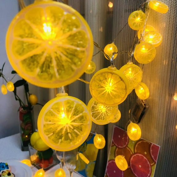 9.8FT 20LEDs Yellow Lemon String Lights Battery Powered Summer Lemon Decor Night Lights for Kitchen,Party,Wedding,Festival,Home Decorations