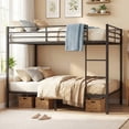 thumbnail image 2 of ELLEGNT Full Size Metal Bunk Bed – Heavy-Duty Full Over Full with Safety Guardrails, 2 of 7