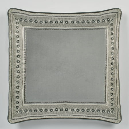 Traditional Odesa Dark Gray Velveteen Sham Piped European