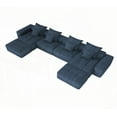 thumbnail image 2 of Modern Blue Oversized Modular Chenille Fabric Sofa for Living Room, 2 of 26