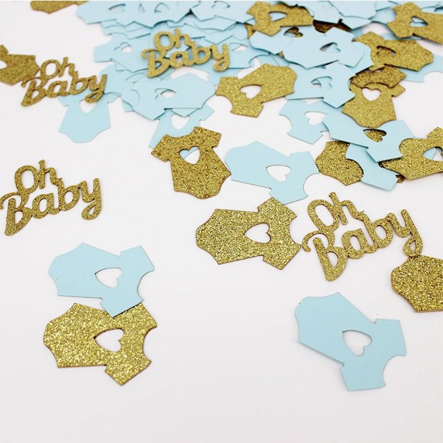 Bebé bienvenido a la escuela ropa colorida pequeña decoración de escritorio confeti baby shower papel de regalo