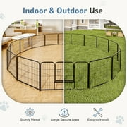 edx Dog Playpen, 16 Panels 32 Foldable Heavy Duty Metal Puppy Exercise Pen with Doors Indoor Outdoor
