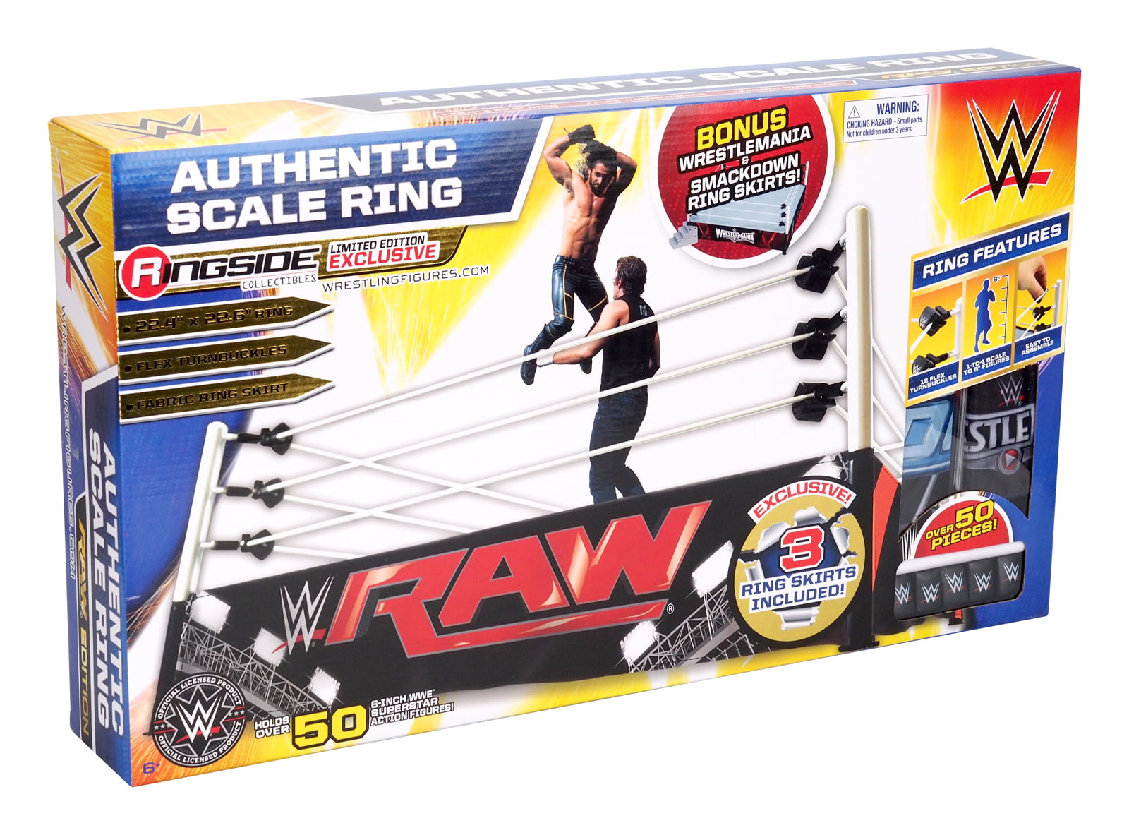Wwe Authentic Scale Wrestling Ring W 3 Ring Skirts Exclusive Wwe Toy Wrestling Action Figure Accessories Walmart Com