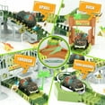 thumbnail image 3 of VKZON 137pcs Dinosaur Cars Toy Race Track,STEM Vehicle Green Railway With 2 Mini Electric Racing Car Light & Sounds,Create A Dinosaur Playset Gift For Boys & Girls, 3 of 7