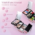 thumbnail image 2 of Estuche para cosméticos Makeup Train Case Joligrace con espejo y candado en forma de sirena, 2 of 9