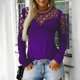 thumbnail image 1 of ICHUANYI Clearance Plus Size Womens Casual Tops Long Sleeve Cut Hollow Out Blouse T-Shirt(Purple, XXL) ICHUANYI WER2023081206830, 1 of 4
