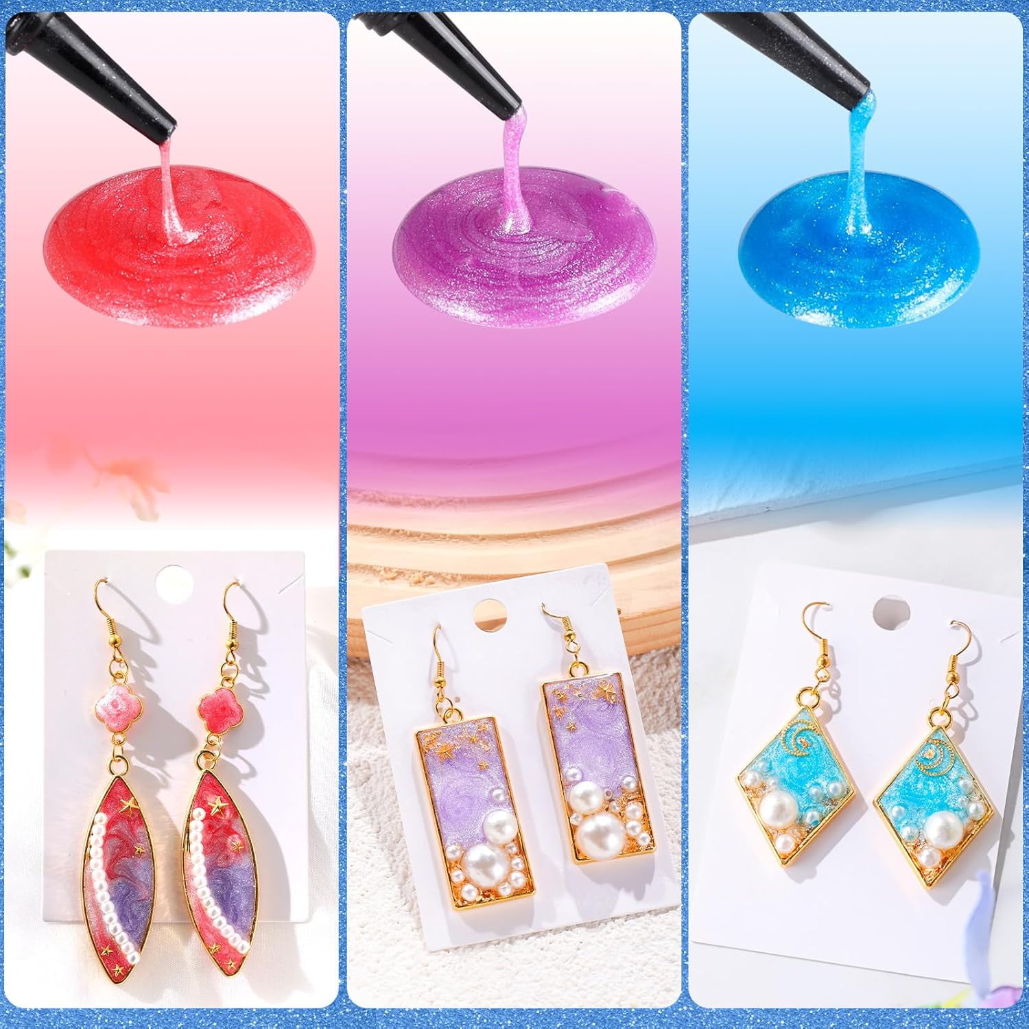LET'S RESIN Pearlescent UV Resin, Low Odor, Minimal Bubbles for Casting, Coating, Jewelry Making, Decoration