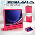 thumbnail image 4 of for Galaxy Tab S9/S9 FE 11 Inch SM-X710/SM-X716B/SM-X718U/SM-X510 2023 case, Shockproof, Silicone Rubber EVA Portable Handle Stand Protective Kids Cover Case for Samsung Galaxy Tab S9/S9 FE, Rose, 4 of 5