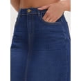 thumbnail image 5 of DARING DIVA Women's Slit Stretch Below Knee Length Denim Skirts Small Dark Blue, 5 of 7