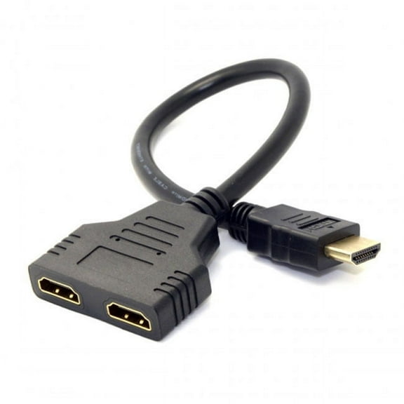 FVH One HDMI Male to Dual HDMI Female Y Splitter Switch Extension Adapter Cable for FOR PC HDTV Laptop 1080P