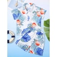 thumbnail image 4 of vastwit Little Kids Boys Hawaiian Outfits Floral Print Shirt Short Sleeve Top And Shorts Set White 130/3XL, 4 of 7