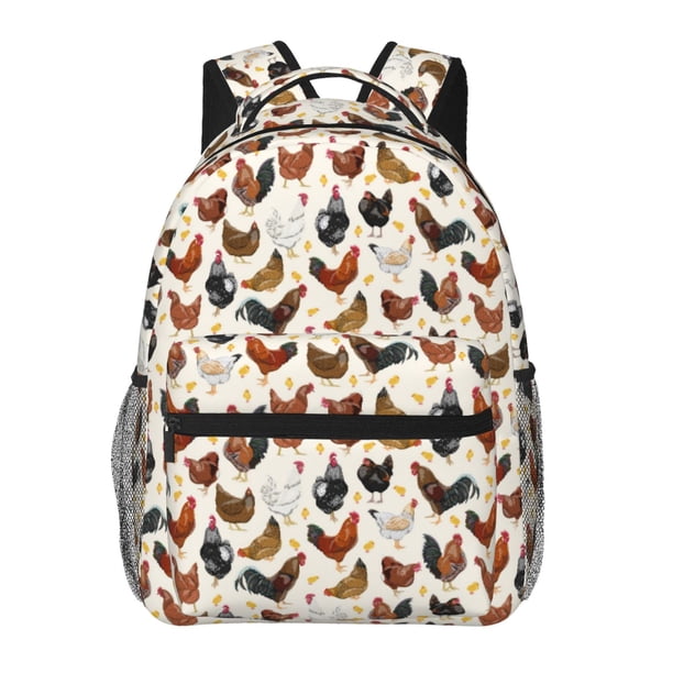 Balery Funny Chicken Mochila Escolar Impresa, Mochila Ligera para Viajes Casual, Mochila Duradera y Cómoda Multifuncional, Mochila para Laptop-One Size