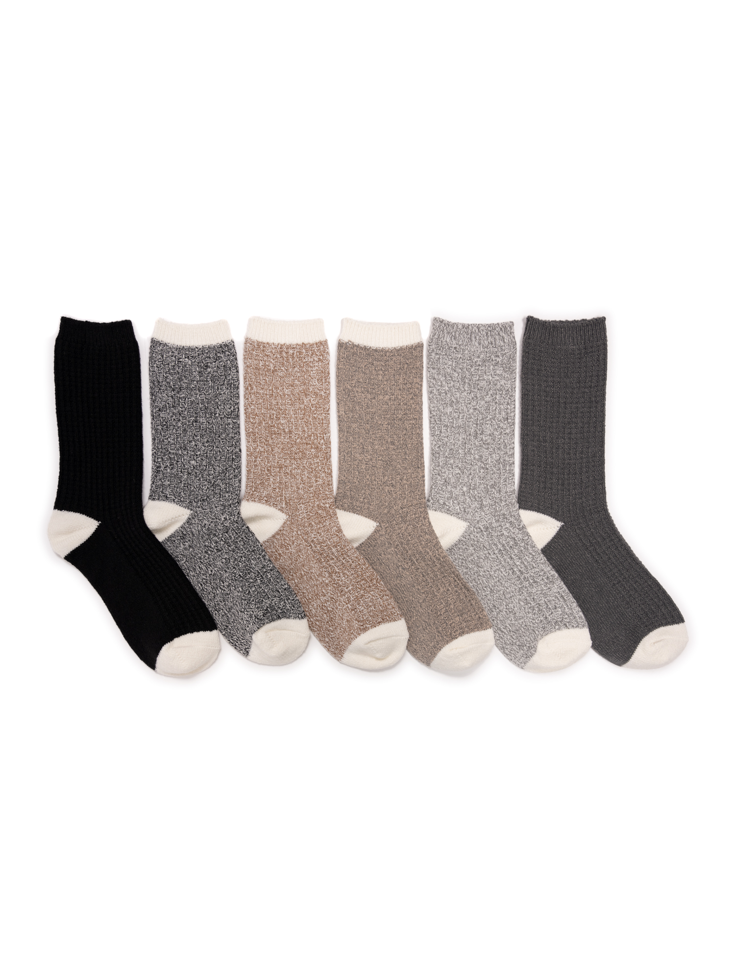 MUK LUKS Women's Fluffy Dream Boot Crew Socks, 6-Pack