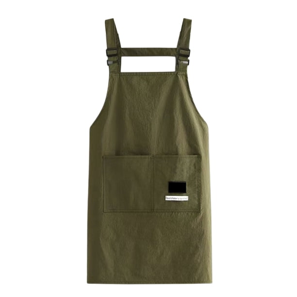 Yhmxh Utensilios de cocina Delantal ajustable con bolsillos para cocina, hogar, impermeable y a prueba de aceite, para catering, ropa de trabajo, unisex, para barbacoa. Muebles para cocina