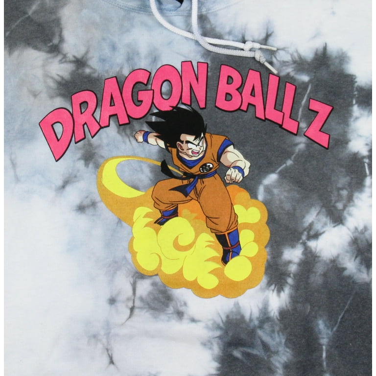 Dragon Ball Z Men s Goku Flying Nimbus Grey Tie Dye Pullover Hoodie