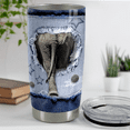 thumbnail image 4 of SANDJEST Elephant Tumbler 20oz Stainless Steel Insulated Tumblers Coffee Travel Mug Cup Jeans Drawing Style Elephants Gifts for Women Men Gift for Birthday Christmas, 4 of 5