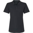 thumbnail image 2 of Gildan Softstyle Women's Pique Short Sleeve Polo Shirt GR648 in Black, M, 2 of 5