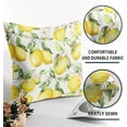 thumbnail image 4 of Summer Lemon Pillow Covers 16x16 Set of 2 Yellow Green Watercolor Fruits Floral Print Decorative Throw Pillows Outdoor Farmhouse Pillowcases Linen Cushion Case Decor for Home Sofa Couch Bed, 4 of 6