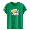 thumbnail image 4 of T Shirts for Women Graphic Under 10 Short Sleeve Crewneck Shirts Floral Summer Casual Tops Tunic Loose Fit Tees Soft Comfy Blouses Women Saved Items Past Orders Online Sales, 4 of 5