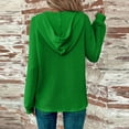 thumbnail image 7 of UoCefik Oversized Sweatshirt for Women Hooded Waffle Knit V Neck Drawstring Hoodie Lightweight Casual Button Down Long Sleeve Pullover Comfy Fall Top Green S, 7 of 7
