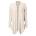thumbnail image 3 of Hauaitttt Women's Sleeveless Cardigan Women's Summer Lightweight Open Front Hanging Long Proof Asymmetrical Vest Women Sweater Work Knit Cardigans for Women Creme Cardigans Womens Hooded Open Front, 3 of 4