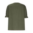 thumbnail image 6 of Lixiuxyad A Plain Colored Casual Top With Puffed Sleeves And A V Neck Five Quarter Sleeve T Shirt For Ladies Dressy Casual,Green L, 6 of 7