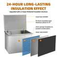 thumbnail image 2 of Yesurprise Drop in Ice Chest Stainless Steel Ice Cooler, Commercial Ice Bin with Hinged Cover, Outdoor Kitchen Ice Bar, with Drain-Pipe and Drain Plug, 2 of 9