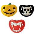thumbnail image 1 of Chupetes para bebé BRILLAR diseño Halloween esqueleto calabaza vampiros 3 uds, 1 of 5