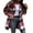 Red, variant on Womens Jackets Flannel Plaid Print Shacket Oversized Button Down Long Shirt Fall Winter Clothing