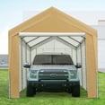 thumbnail image 6 of ADVANCE OUTDOOR 10x20 ft Heavy Duty Carport Car Canopy Garage Shelter Boat Tent with Removable Sidewalls and Doors, Beige, 6 of 11