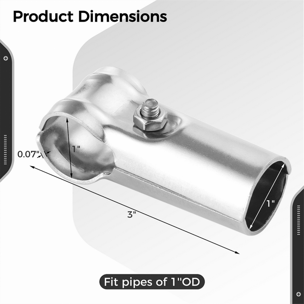 10 Packs T Pipe Clamps Heavy-Duty 201 Stainless Steel T Pipe Connectors Tee Chain Link Fence End Rails Clamps