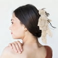 thumbnail image 2 of Unique Bargains 1 Pc Hair Clip Floral Bow Pattern Claw Clip 7.87"x1.77"x12.20" White Orange, 2 of 5
