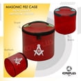 thumbnail image 4 of Core Plus Group Hand Embroidery Square, Compass & G Rhinestone Fez Case, Deluxe Masonic Fez Cap Case, Imitation Leather, Hat/Cap Storage Box, Display Box for Masonic & Eastern Star Fez Hats, 4 of 5