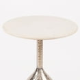 thumbnail image 5 of Modern Round Marble Top Side Table with Hammered Nickel Base – Accent End Table for Living Room, Bedroom, or Entryway Décor, 5 of 6