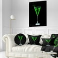 thumbnail image 3 of Designart Absinthe on Black Background - Modern Throw Pillow - 12x20, 3 of 5