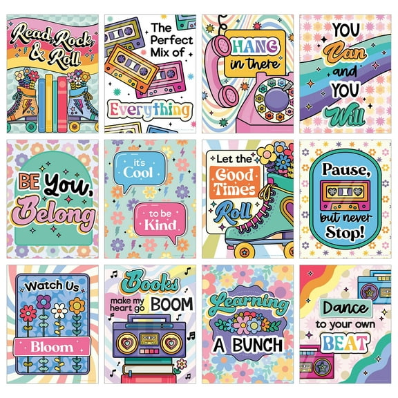 Carson Dellosa Mini Posters: Retro Remix Poster Set (12 posters)