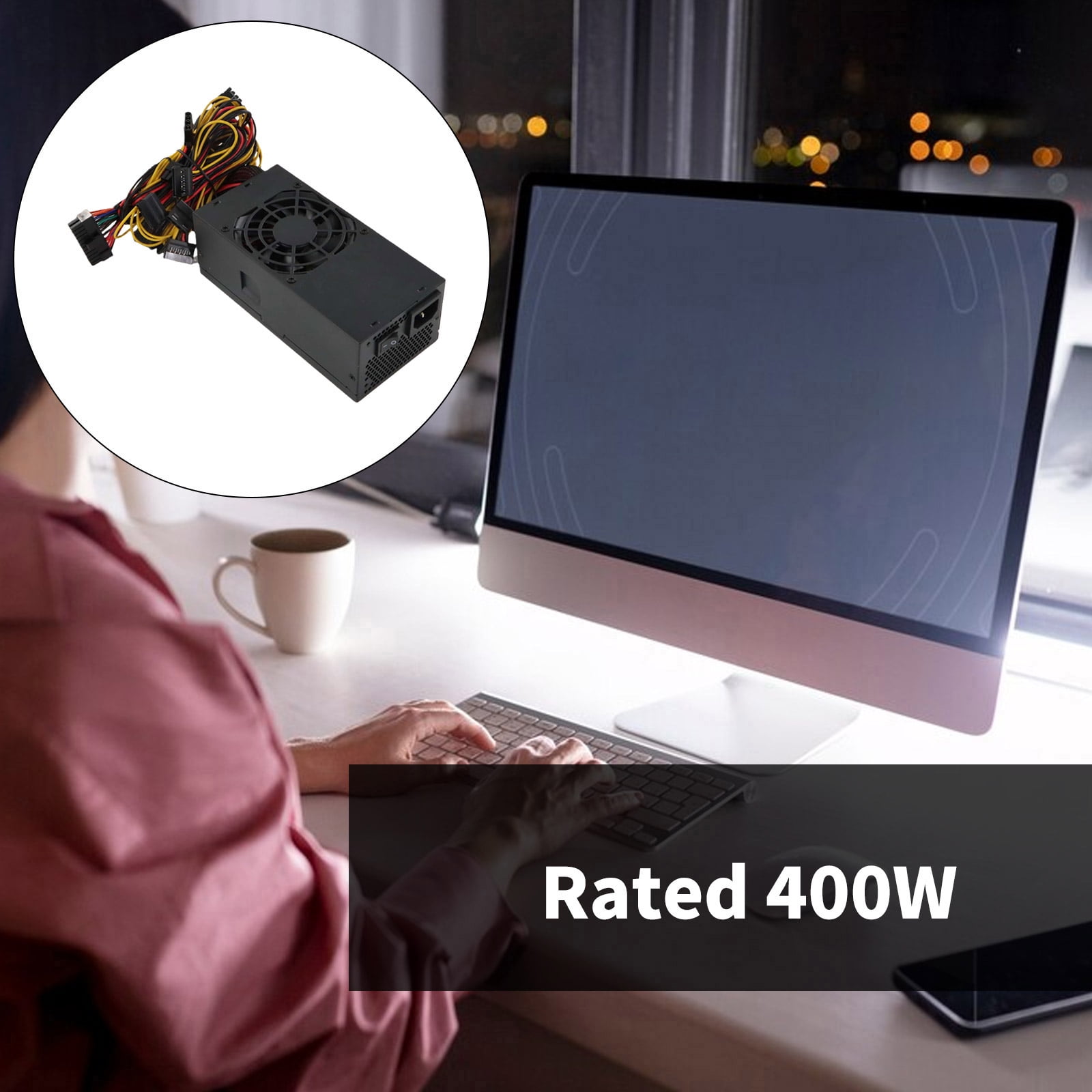 TFX 400W PC Power Supply Computer Power Supply Unit with 8cm Exhaust Fan Replacement For Desktop Small Case Accessories