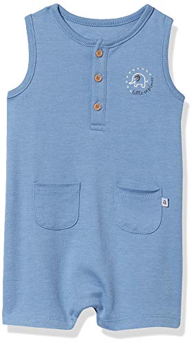 Baby Boys Sleeveless Romper, Azure Slate, 0-3 Months