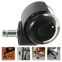SEWCHICS Office Chair Casters Wheels with Noise Reduction Caster Wheel Black Metal 1Set
