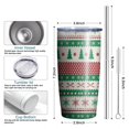 thumbnail image 6 of 20oz Tumblers Green Christmas Tree and Snowflake Pattern Stainless Steel Vacuum Insulated Double Wall Travel Tumbler Cups Mug with Lid and Straw,Cleaning Brush for Cold & Hot Drinks, 6 of 7